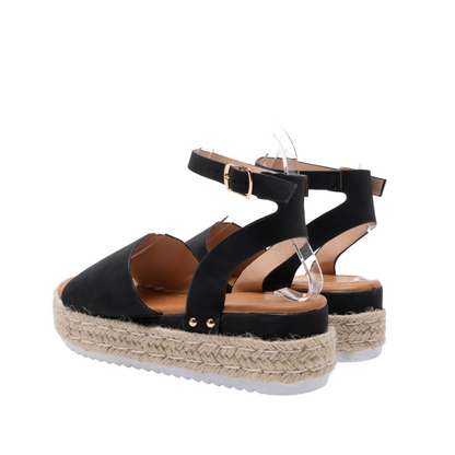 Women's espadrille sandals- Platform Wedges- Ankle Strap BG-735
