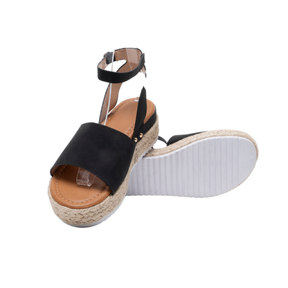Women's espadrille sandals- Platform Wedges- Ankle Strap BG-735