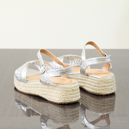Women's Braided Wedge Sandals - Espadrille Platform- Comfortable 4cm Heel, Adjustable Buckle Closure BG-732