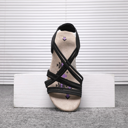 Women's Elastic String Cushioned Sandals A68539