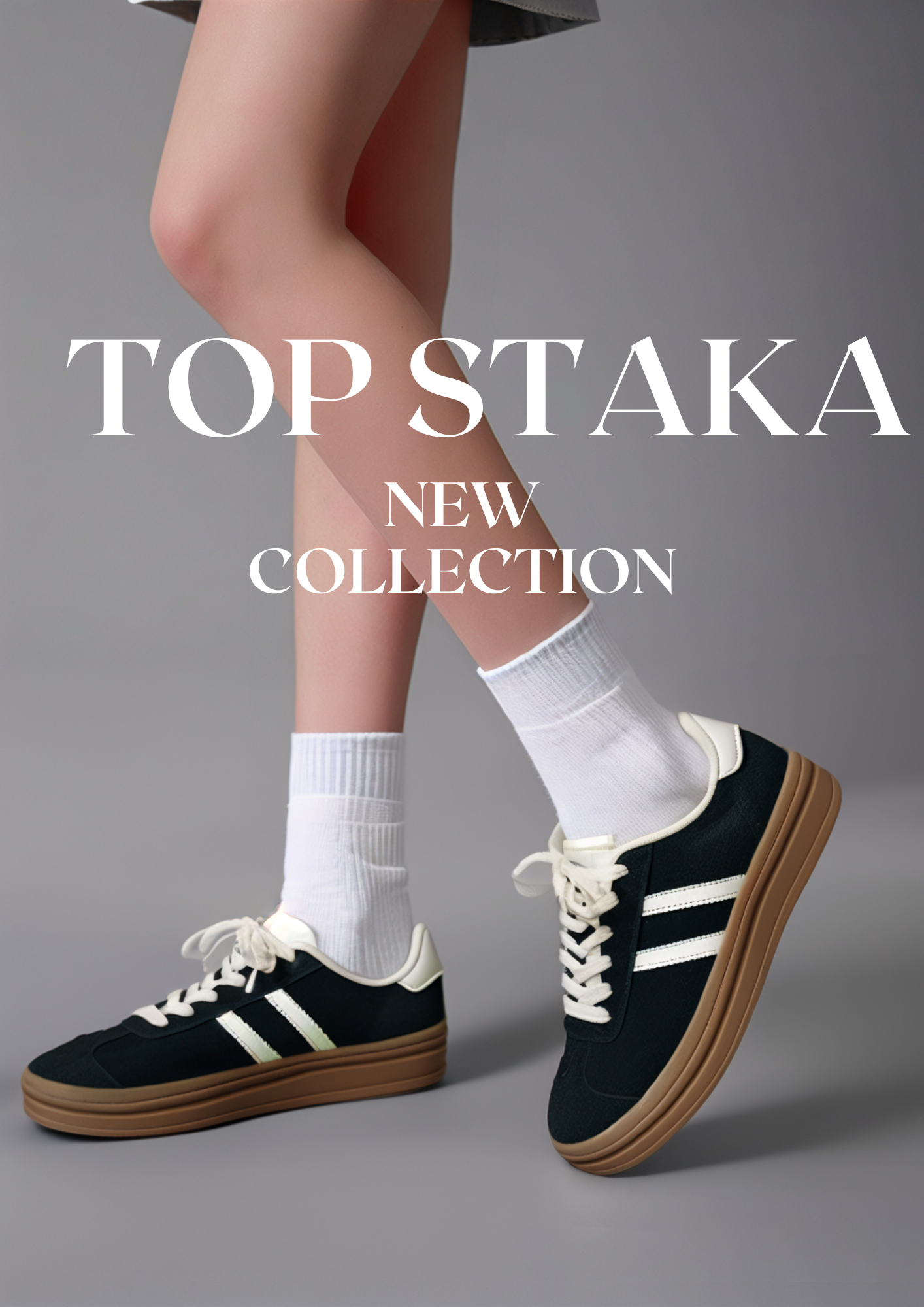 Women’s Lace-Up Platform Sneakers – Casual Fashion Trainers A2388