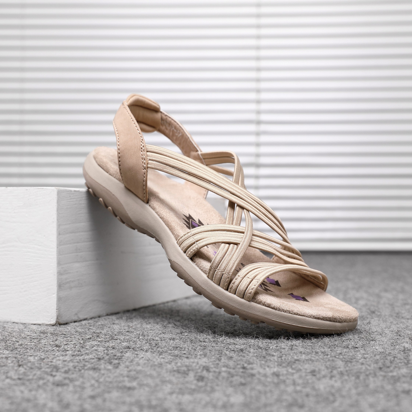 Women's Elastic String Cushioned Sandals A68539