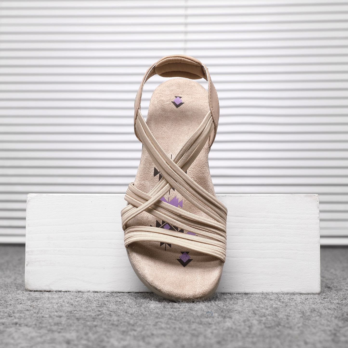 Women's Elastic String Cushioned Sandals A68539