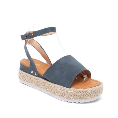 Women's espadrille sandals- Platform Wedges- Ankle Strap BG-735