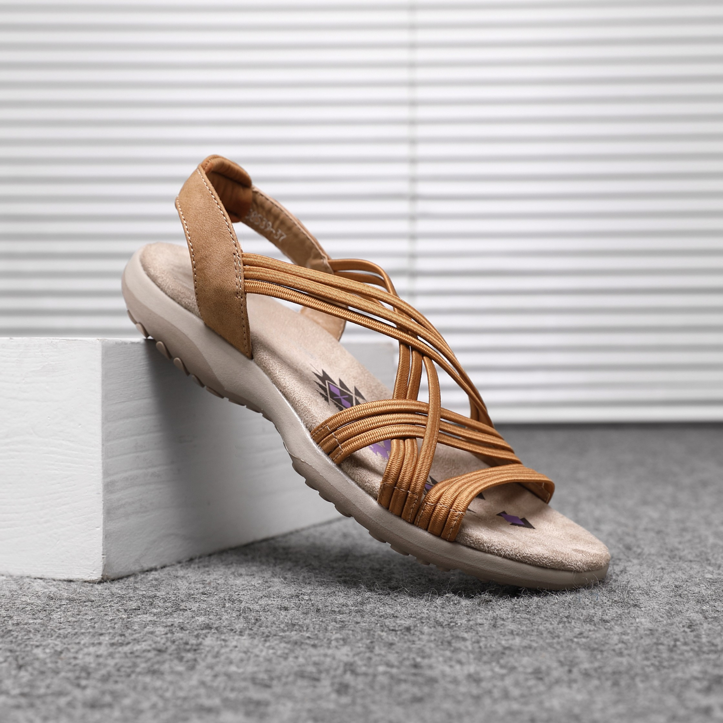 Women's Elastic String Cushioned Sandals A68539