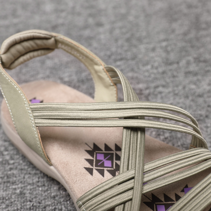 Women's Elastic String Cushioned Sandals A68539