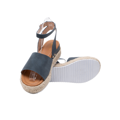 Women's espadrille sandals- Platform Wedges- Ankle Strap BG-735